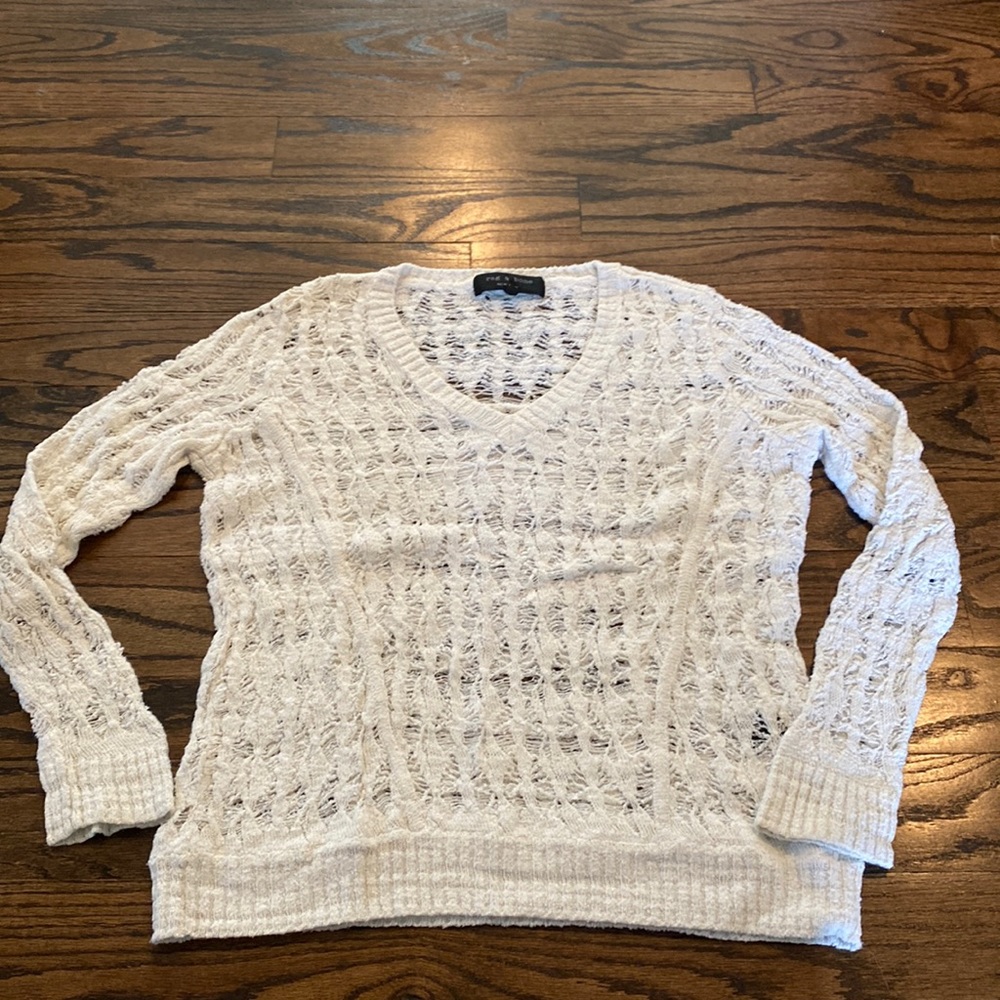 Rag and bone white knit sweater